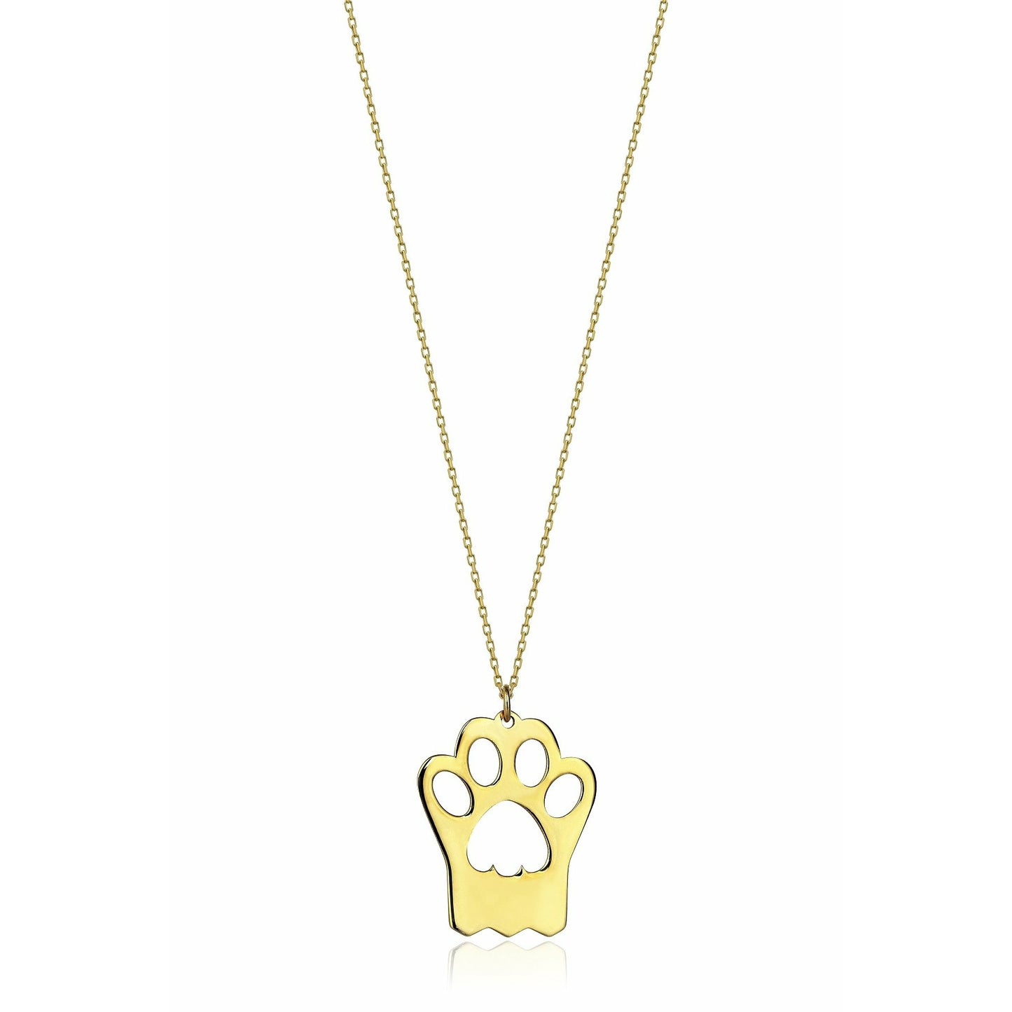Special Design Gift 14k Gold Paw Necklace