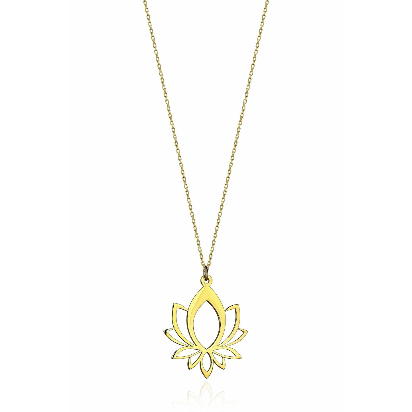 Special Design Gift 14k Gold Lotus Necklace