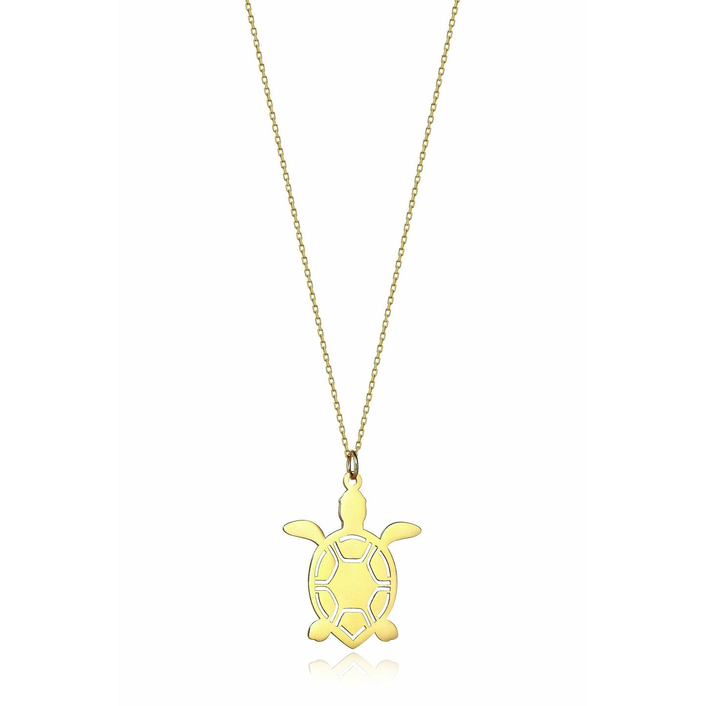 Special Design Gift 14k Gold Turtle Necklace
