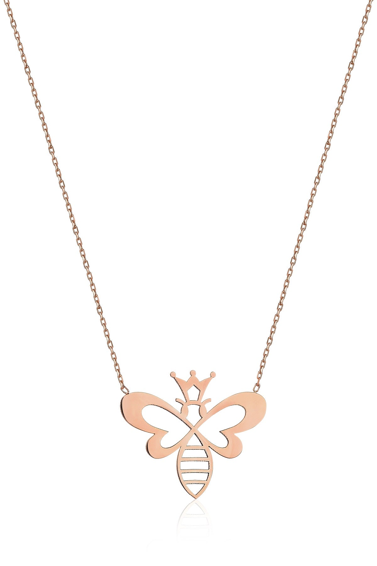 Special Design Gift 14k Gold Queen Bee Necklace