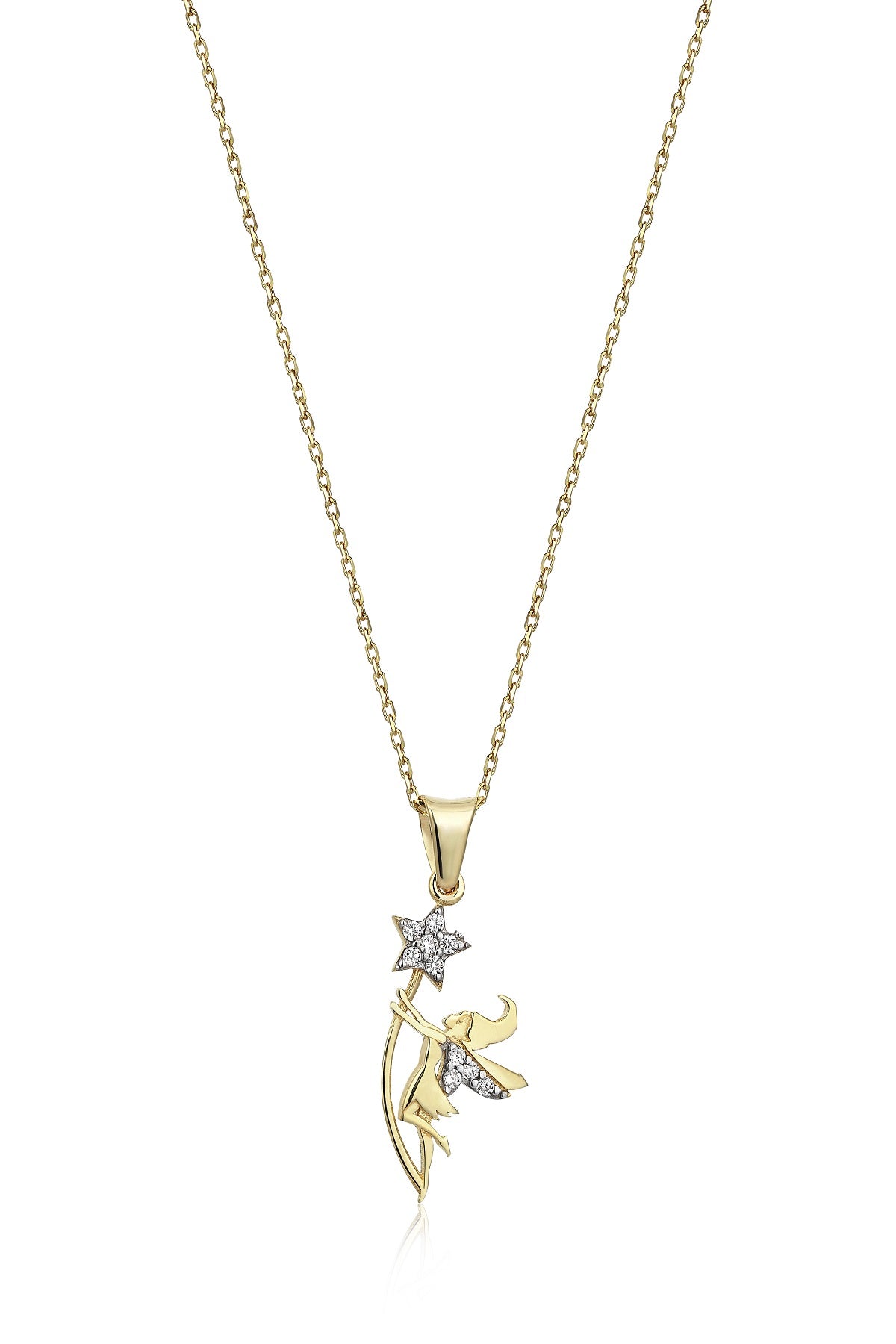 Special Design Gift 14k Gold Fairy Necklace