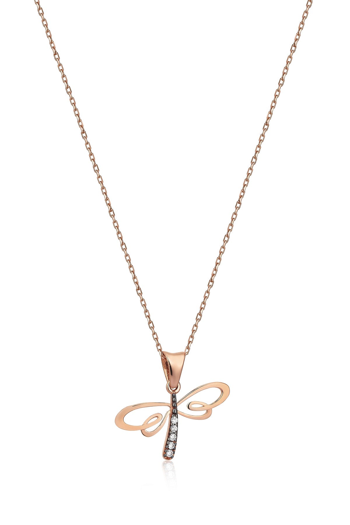 Special Design Gift 14k Gold Stone Dragonfly Necklace