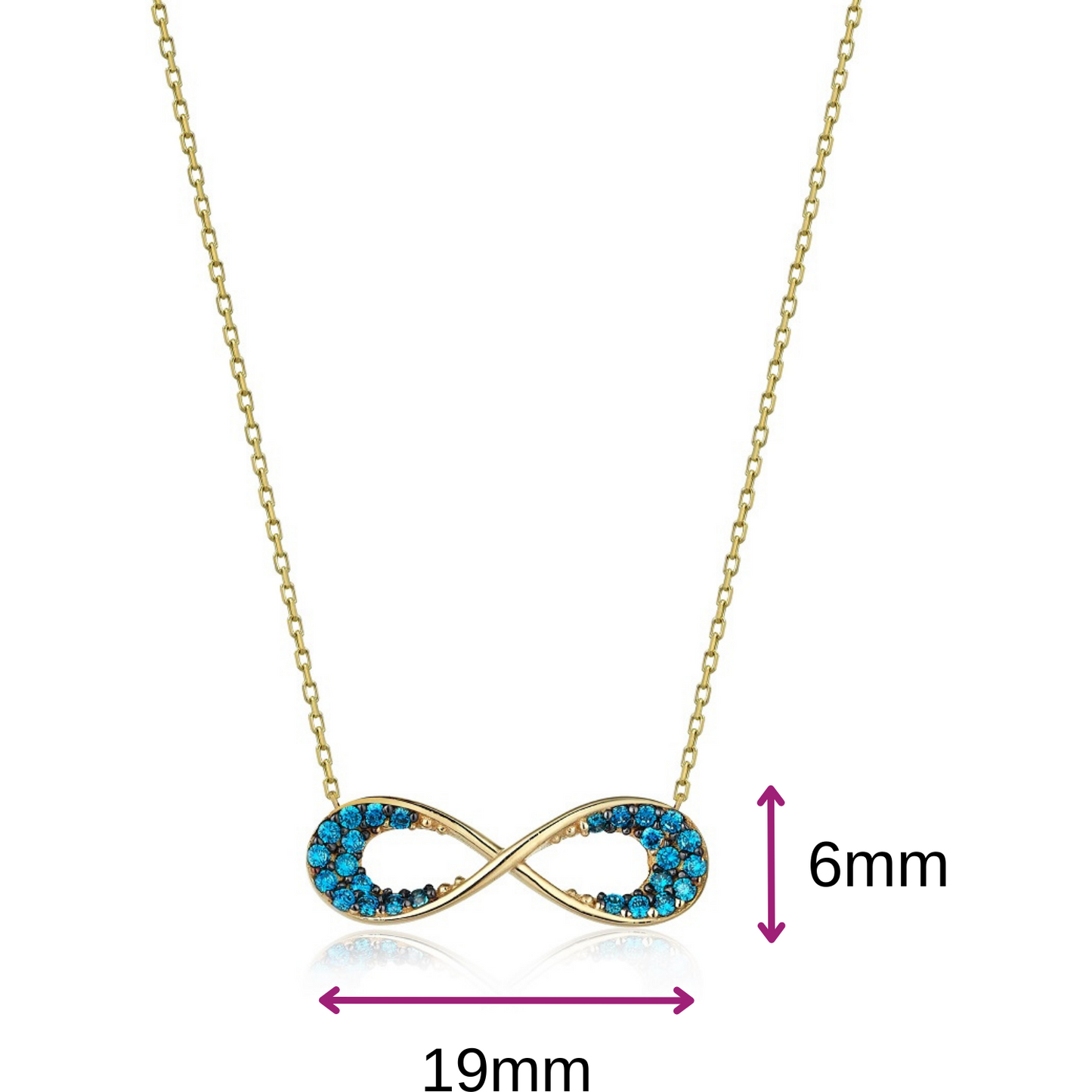 Gift 14k Gold Infinity Necklace