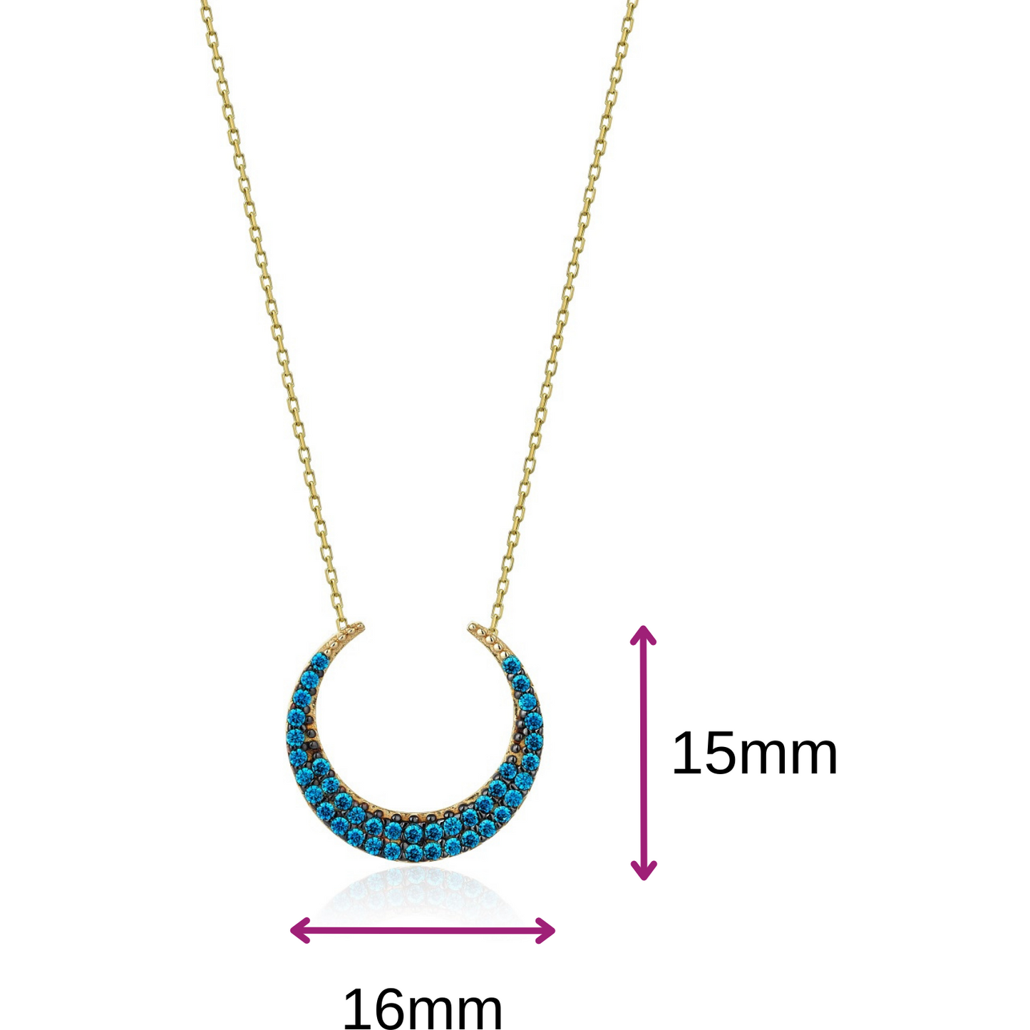 Gift 14K Gold Crescent Necklace