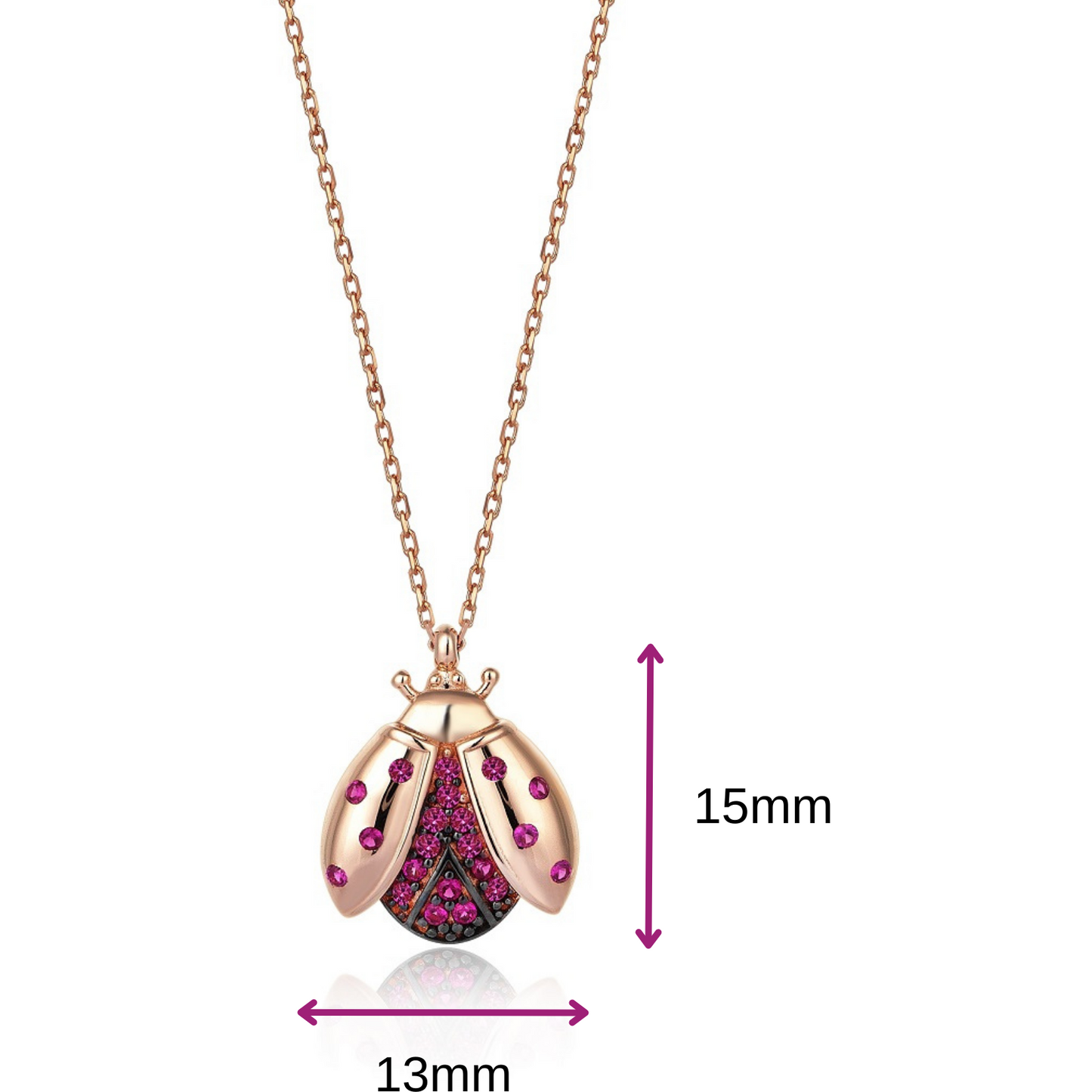 Gift 14k Gold Ladybug Necklace