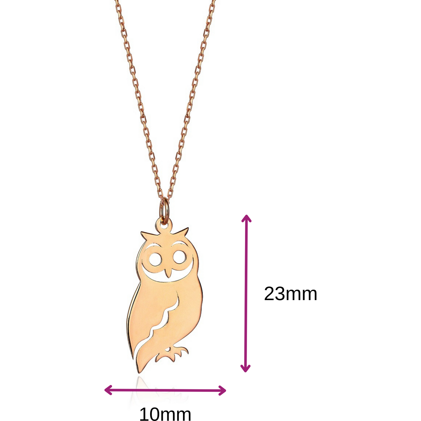 Special Design Gift 14k Gold Owl Necklace