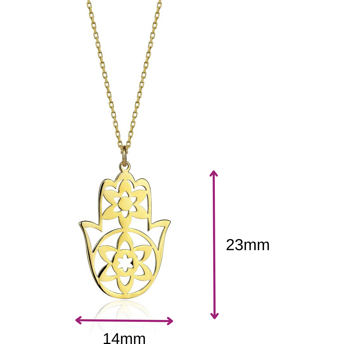 Special Design Gift 14k Gold Fatman's Hand Necklace