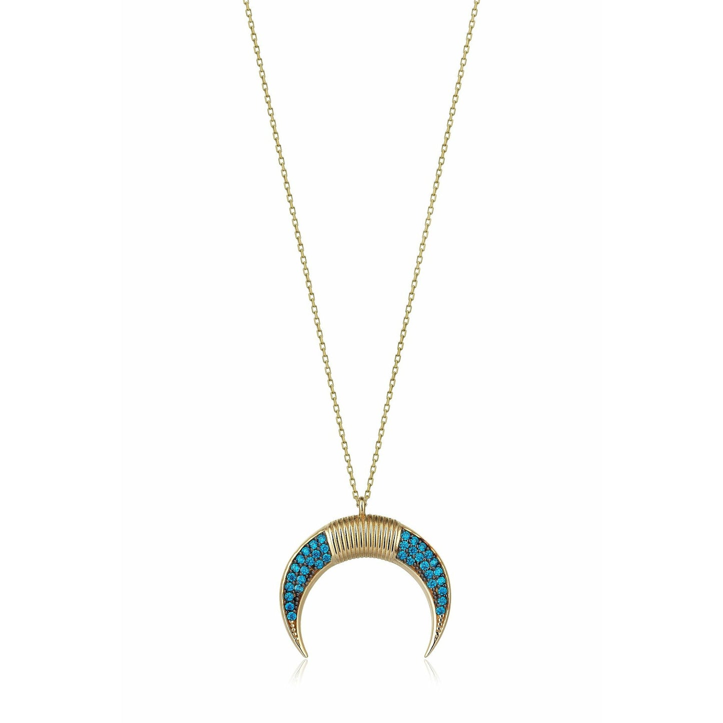 Gift 14K Gold Horn Necklace 