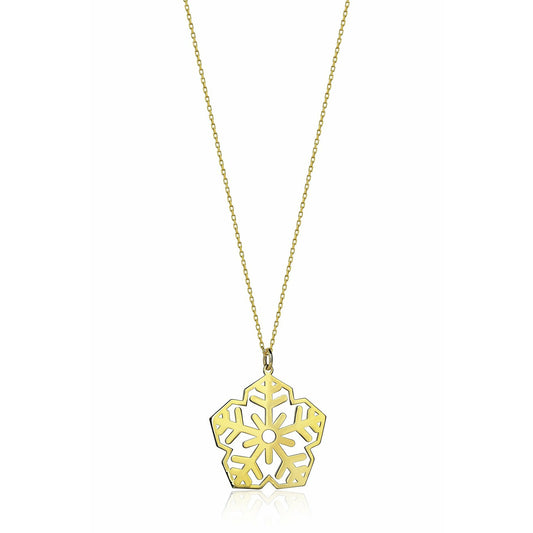 Special Design Gift 14k Gold Snowflake Necklace