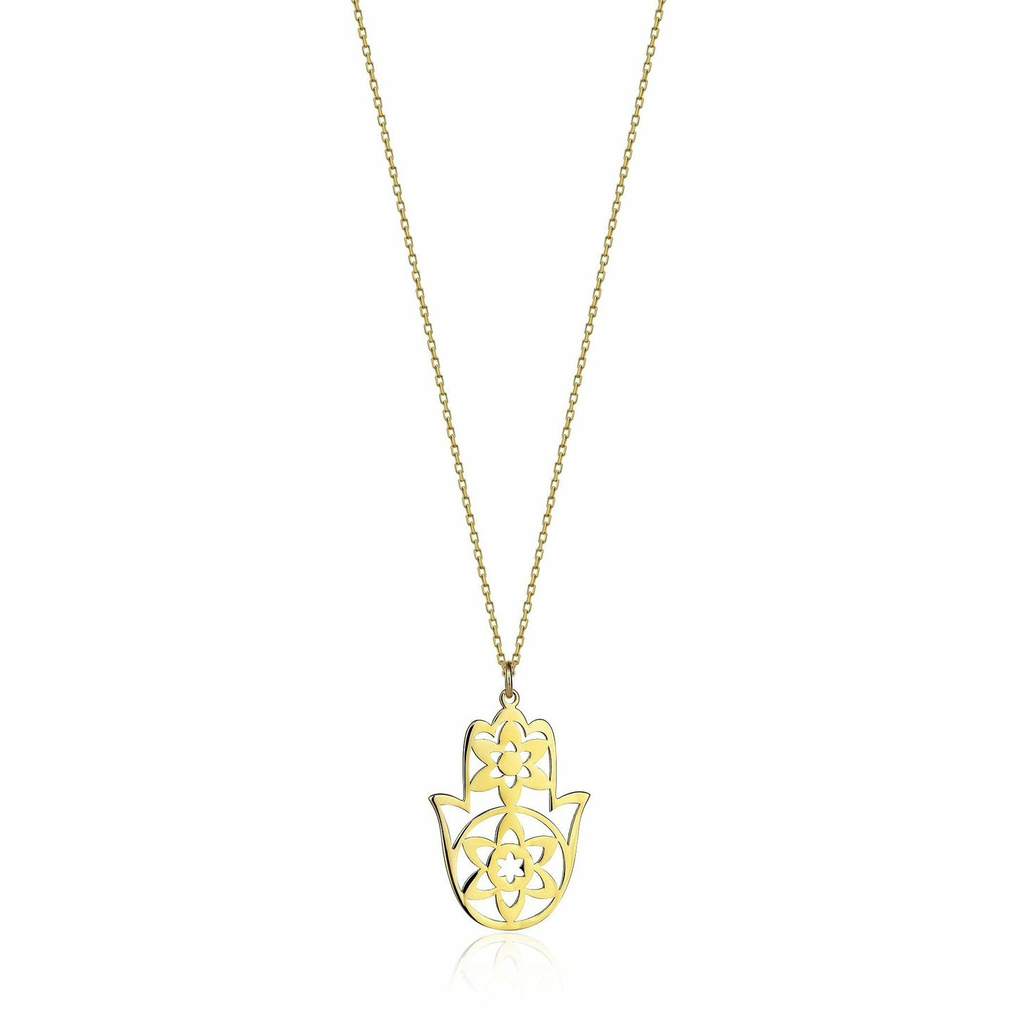Special Design Gift 14k Gold Fatman's Hand Necklace