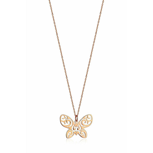 Special Design Gift 14K Gold Butterfly Necklace 