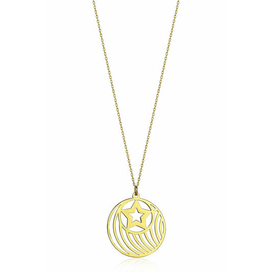 Special Design Gift 14k Gold Line Locket Star Necklace