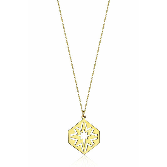 Special Design Gift 14k Gold Pole Star Necklace 