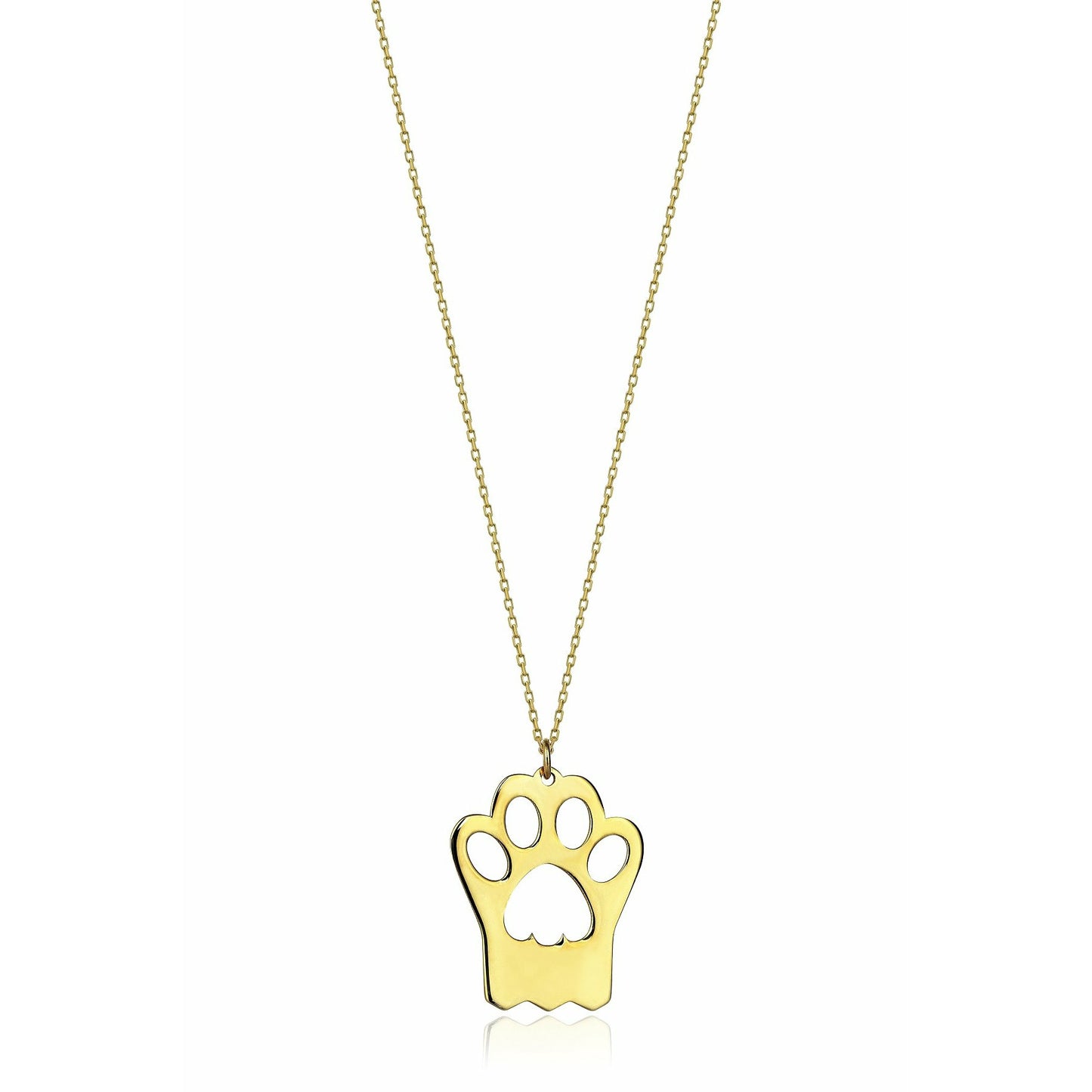 Special Design Gift 14k Gold Paw Necklace 