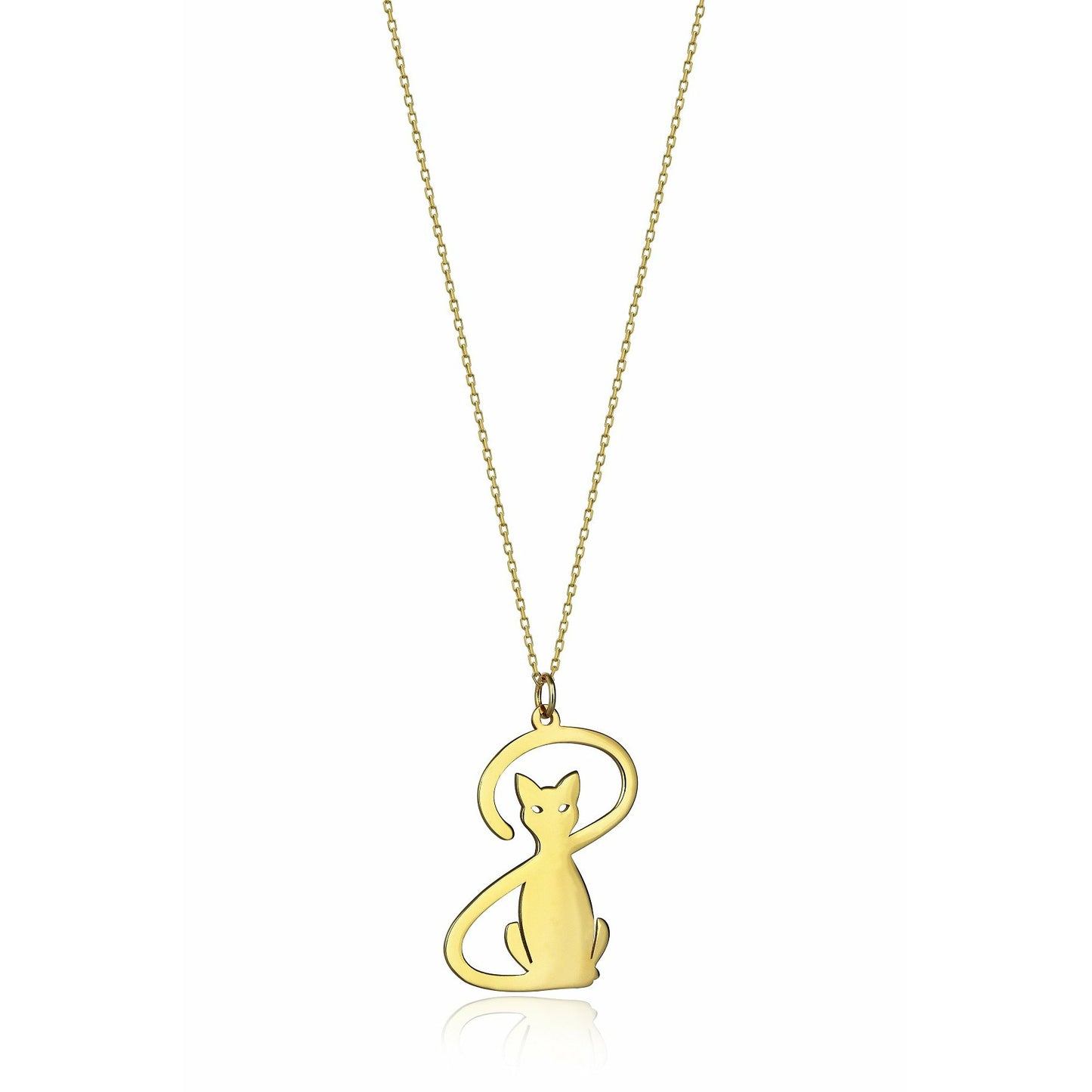 Special Design Gift 14K Gold Cat Necklace