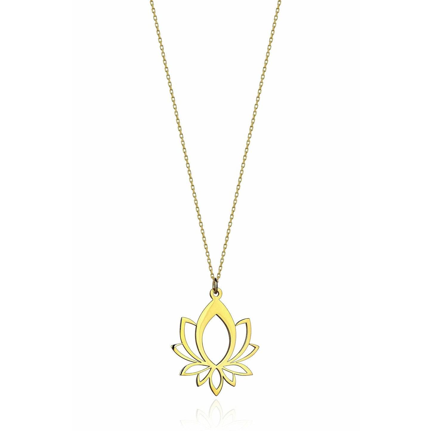 Special Design Gift 14k Gold Lotus Necklace 