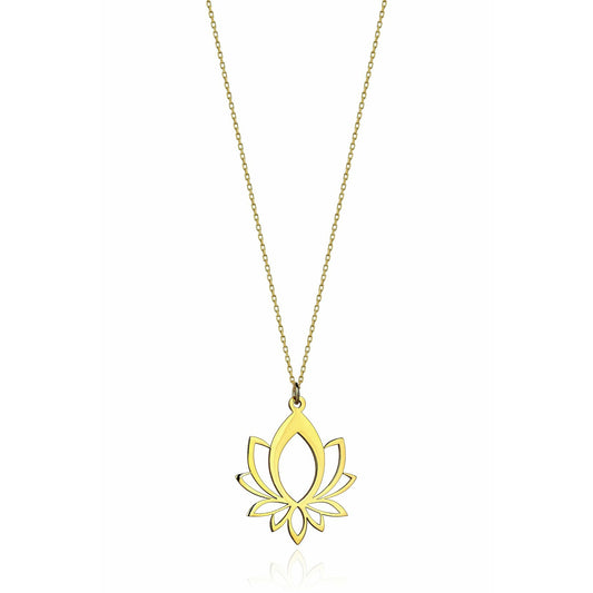 Special Design Gift 14k Gold Lotus Necklace 