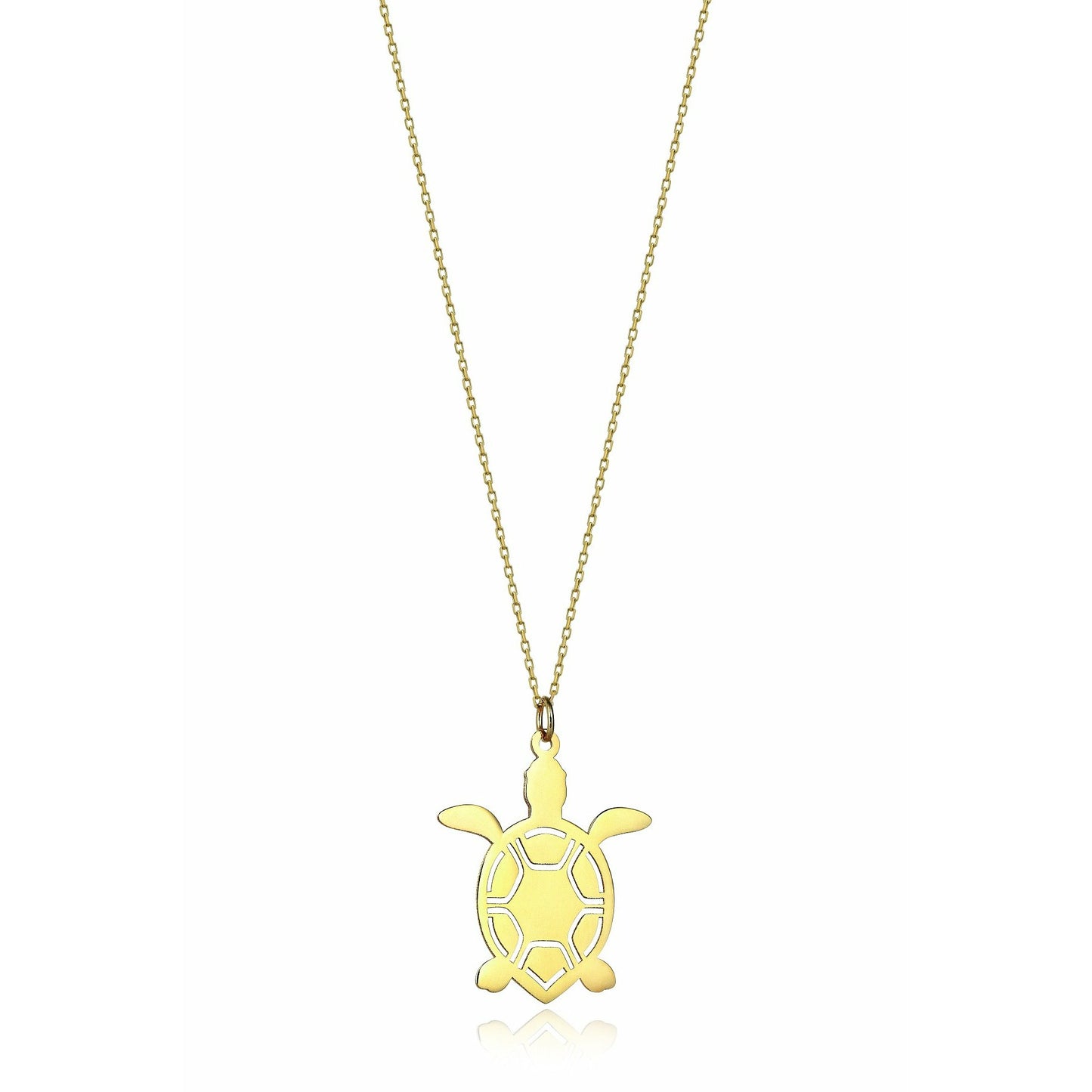 Special Design Gift 14k Gold Turtle Necklace 