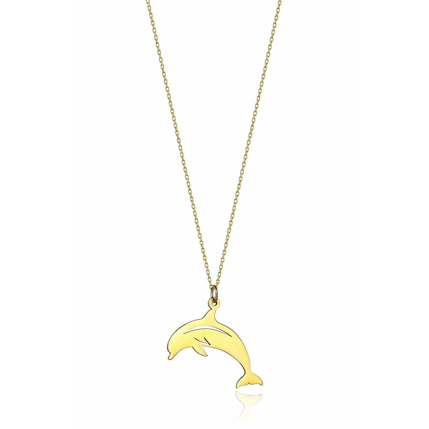 Special Design Gift 14K Gold Dolphin Necklace 