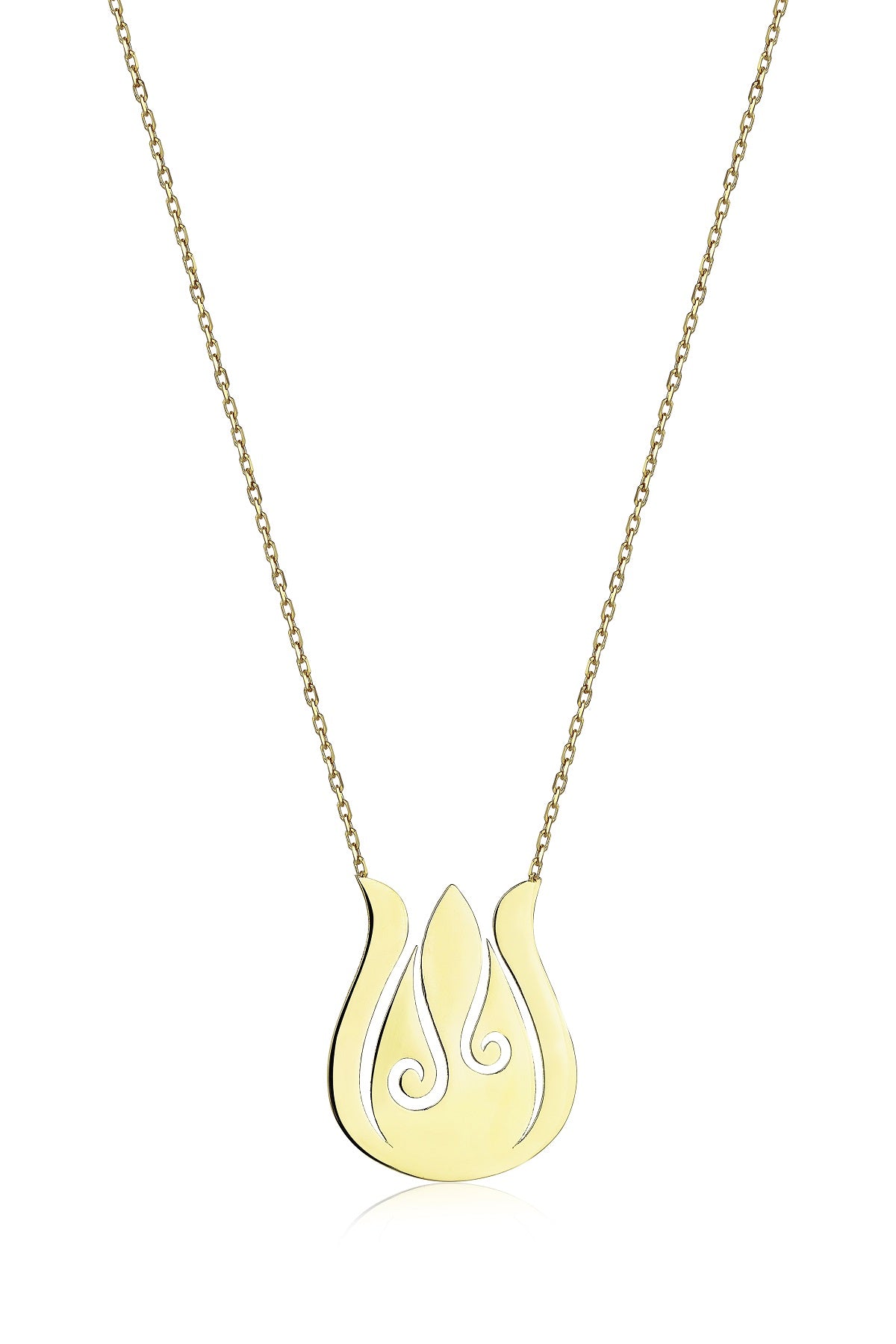 Special Design Gift 14k Gold Tulip Necklace