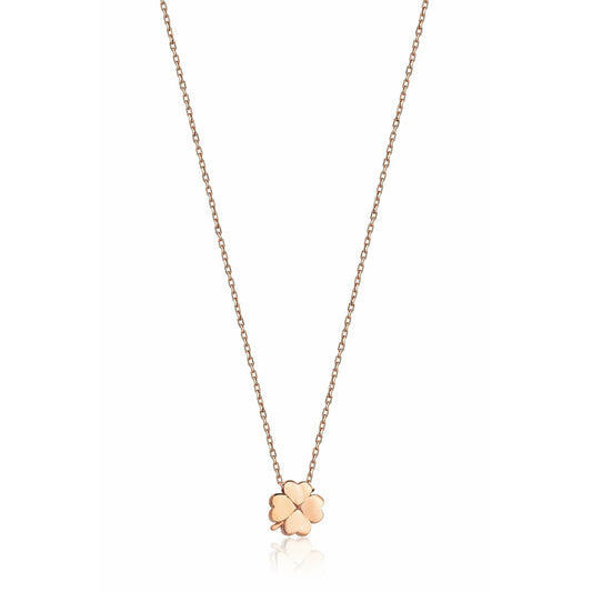 Gift 14k Gold Tiny Clover Necklace