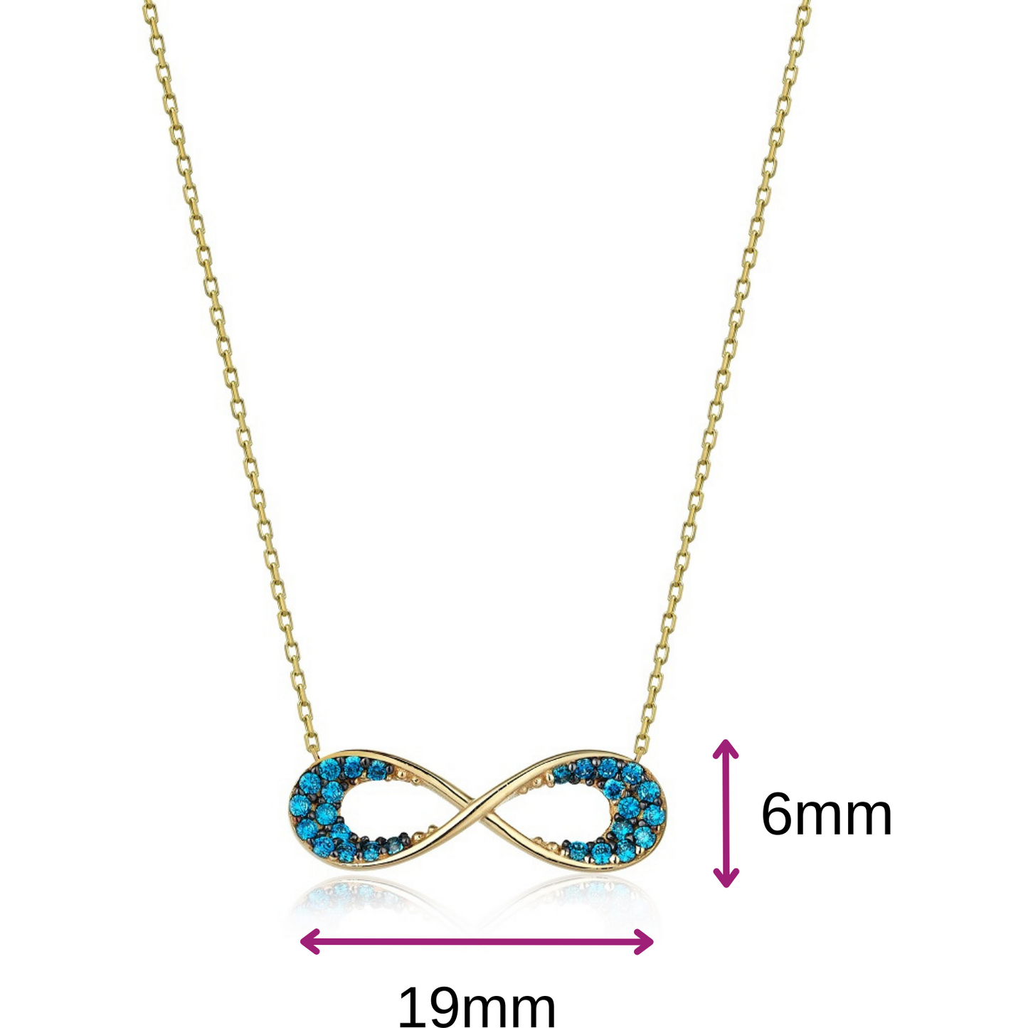 Gift 14k Gold Infinity Necklace 
