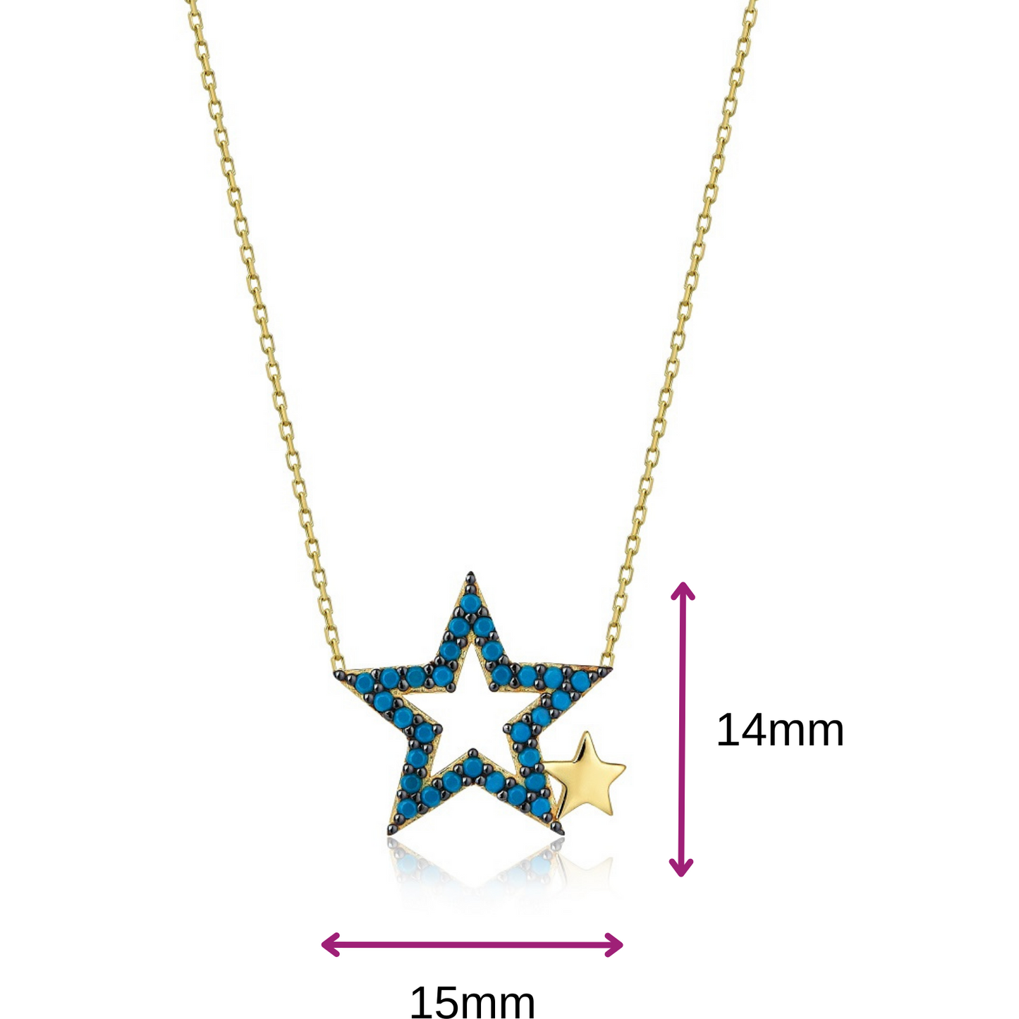 Gift 14K Gold Star Necklace 